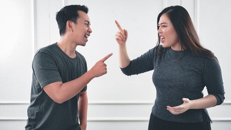 Two people arguing