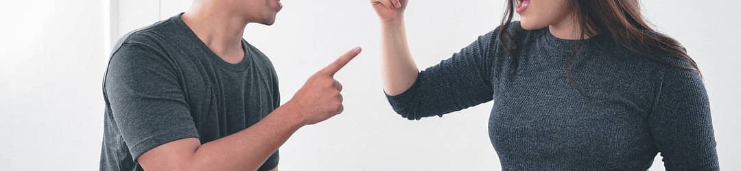 Two people arguing